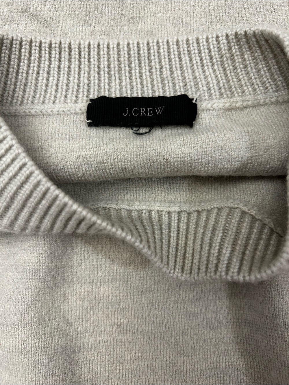 J. CREW Gray Crewneck Sweater Merino Wool with Floral Sequin Embellishment - Picture 6 of 8